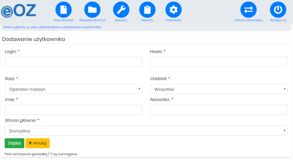 001-panel dodawania uzytkownika